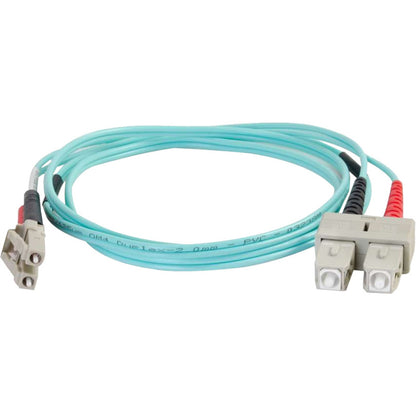 Câble à fibre optique PVC multimode duplex LC-SC 50/125 OM4 de 2 m de C2G - Aqua 01009