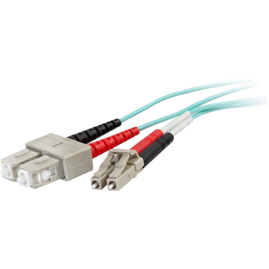 Câble à fibre optique PVC multimode duplex LC-SC 50/125 OM4 de 2 m de C2G - Aqua 01009