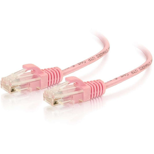 Câble de raccordement réseau Ethernet fin C2G Cat6 7 pieds sans accroc non blindé (UTP) - Rose 01193