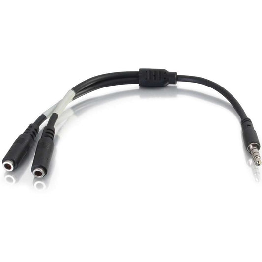 Câble adaptateur de dérivation pour microphone et casque C2G 6 pouces 4 broches 3,5 mm Câble en Y 27394