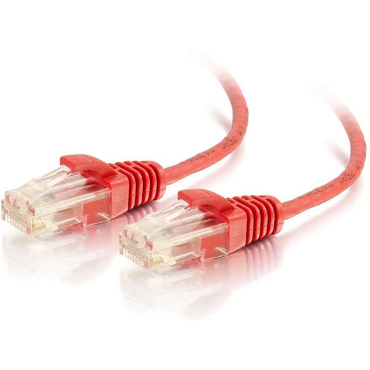 Câble Ethernet Cat6 C2G 7 pieds - Mince - Sans accroc non blindé (UTP) - Rouge 01168