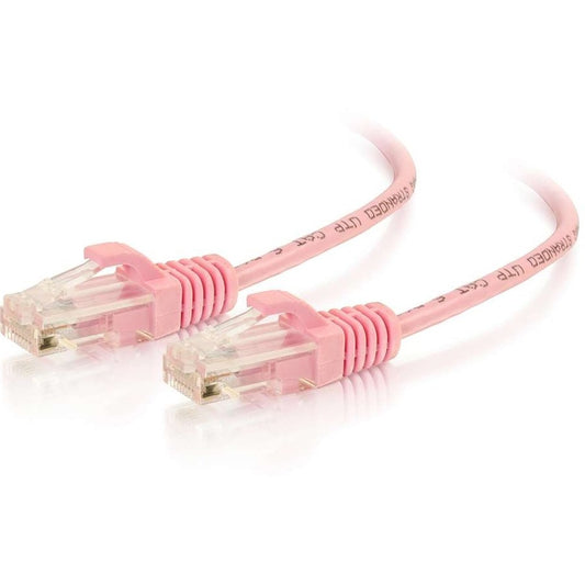 Câble de raccordement réseau Ethernet fin Cat6 sans accroc non blindé (UTP) C2G 3 pieds - Rose 01191