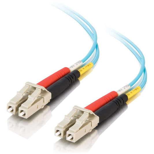 Câble à fibre optique PVC multimode duplex LC-LC 10 Gb 50/125 OM3 de 8 m de C2G - Aqua 01114