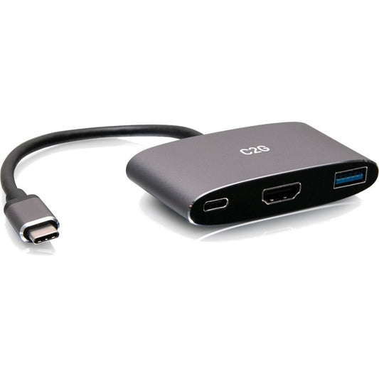 Mini station d'accueil USB C 4K C2G avec HDMI, USB et alimentation jusqu'à 100 W C2G54460
