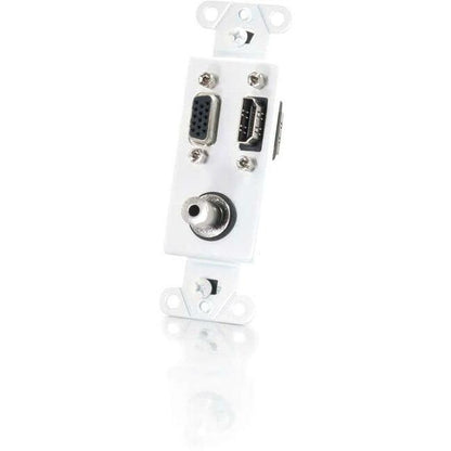 C2G NOUVEAU !! Plaque murale décorative HDMI, HD15 VGA, 3,5 mm, blanche 41031