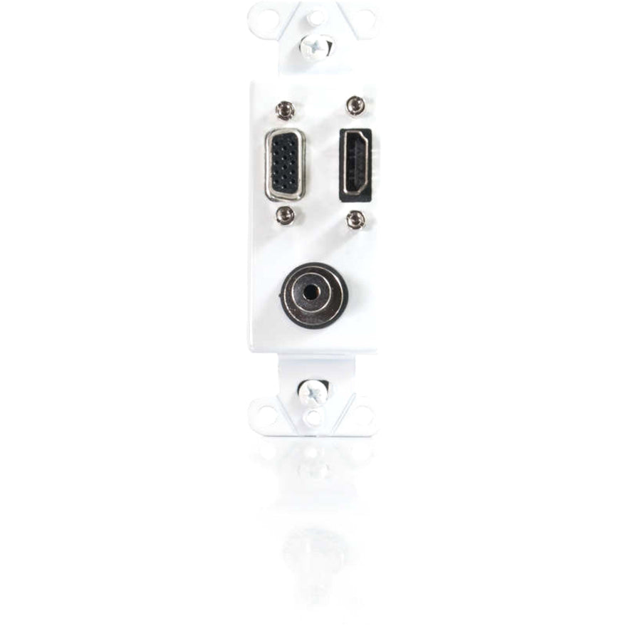 C2G NOUVEAU !! Plaque murale décorative HDMI, HD15 VGA, 3,5 mm, blanche 41031