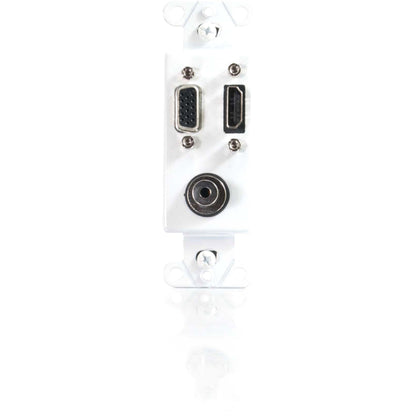 C2G NOUVEAU !! Plaque murale décorative HDMI, HD15 VGA, 3,5 mm, blanche 41031