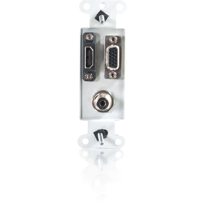 C2G NOUVEAU !! Plaque murale décorative HDMI, HD15 VGA, 3,5 mm, blanche 41031