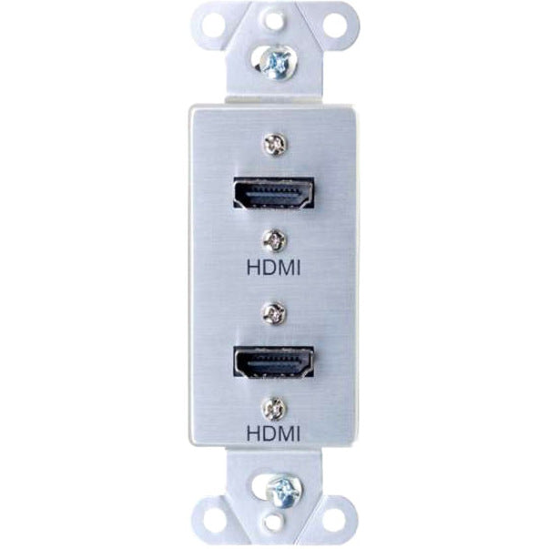 Plaque murale décorative C2G avec deux câbles HDMI en aluminium 39875