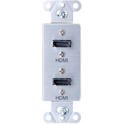 Plaque murale décorative C2G avec deux câbles HDMI en aluminium 39875