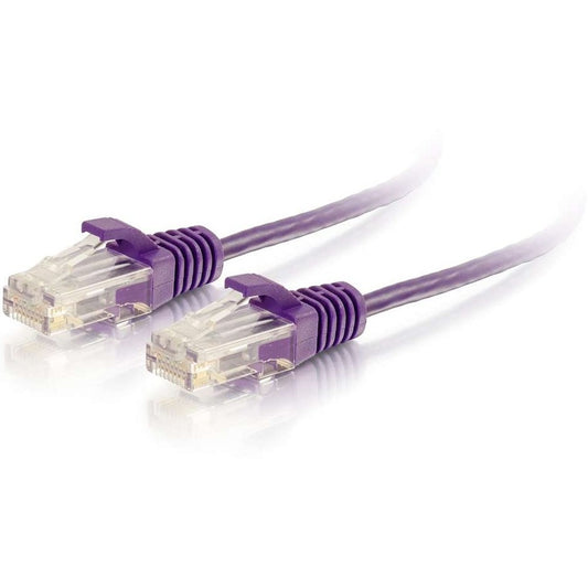 Câble de raccordement réseau Ethernet fin C2G Cat6 7 pieds non blindé (UTP) - Violet 01183