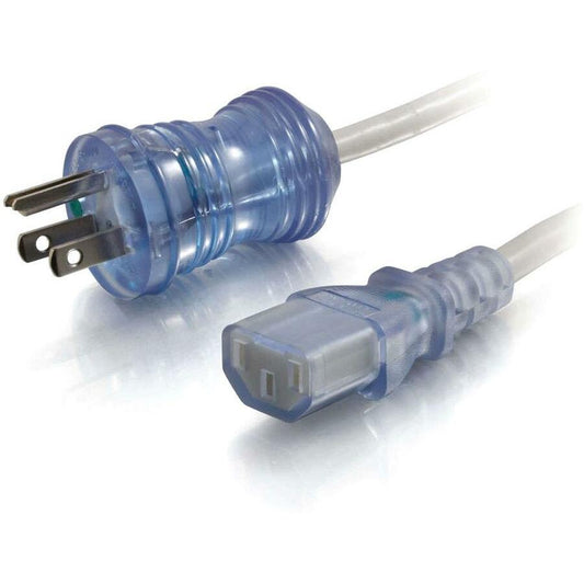 Cordon d'alimentation de qualité hospitalière C2G 8 pi 18 AWG (NEMA 5-15P vers IEC320C13) - Gris avec connecteurs transparents 48018
