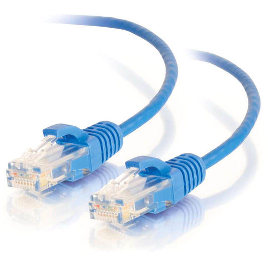 Câble de raccordement réseau fin C2G Cat6 9 pieds sans accroc non blindé (UTP) - Bleu 01082