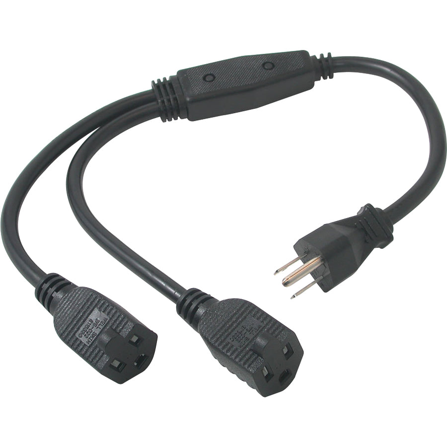 Répartiteur de cordon d'alimentation 1 à 2 C2G 6 pi 16 AWG (1 NEMA 5-15P à 2 NEMA 5-15R) 29807