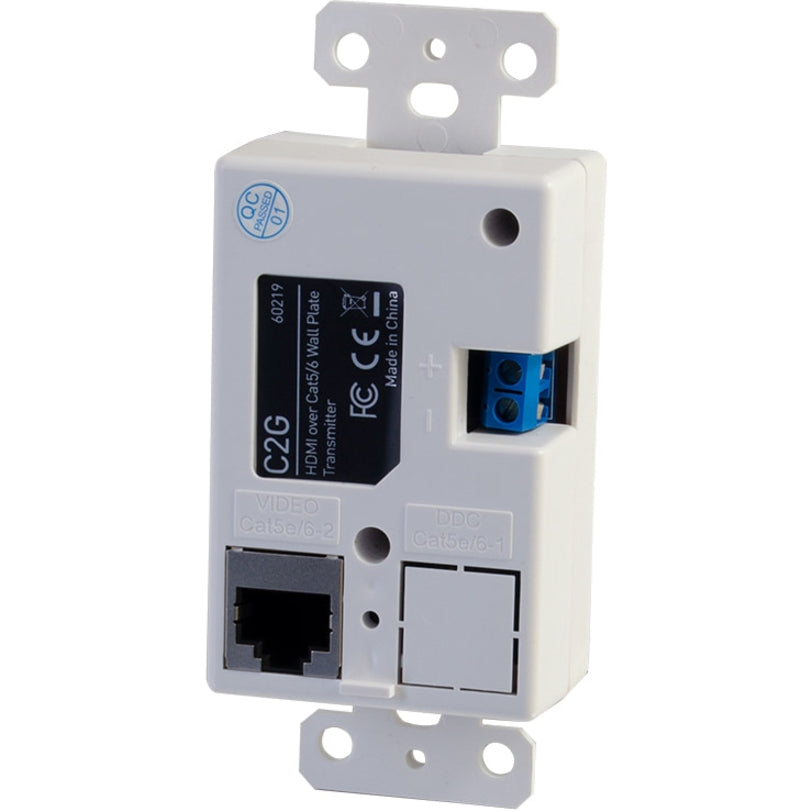 Kit d'extension HDMI C2G sur plaque murale Cat5/Cat6 vers boîtier jusqu'à 164 pieds (50 m) 60219