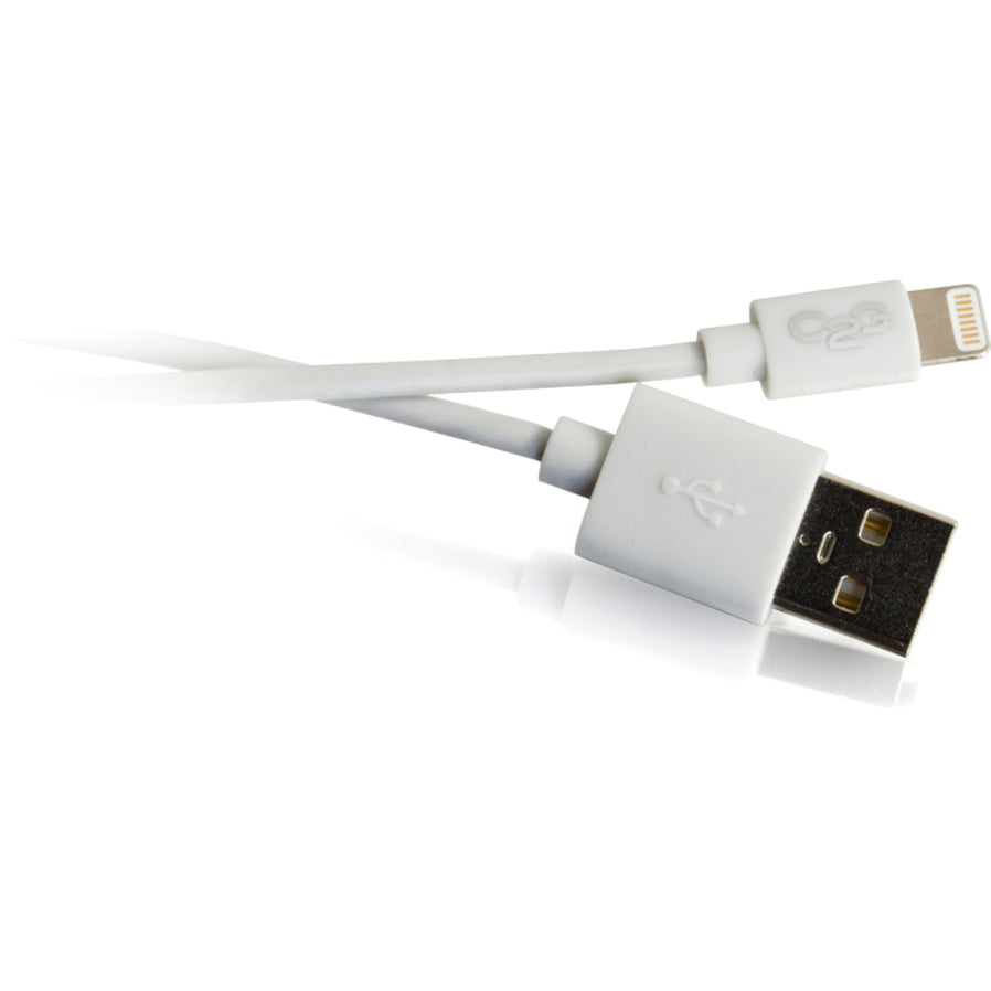 Câble de synchronisation et de chargement USB A mâle vers Lightning mâle C2G 1 m - Blanc (3,3 pi) 35498