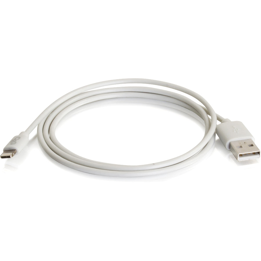 Câble de synchronisation et de chargement USB A mâle vers Lightning mâle C2G 1 m - Blanc (3,3 pi) 35498
