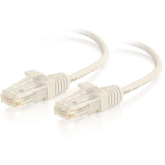 Câble de raccordement réseau Ethernet fin C2G Cat6 7 pieds sans accroc non blindé (UTP) - Blanc 01188