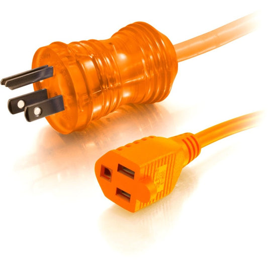 Câble d'extension d'alimentation de qualité hospitalière C2G 50 pieds 16AWG (NEMA 5-15P à NEMA 5-15R) - Orange 48061
