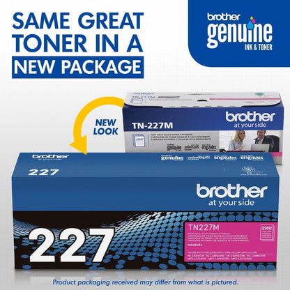 Brother TN-227M Original High Yield Laser Toner Cartridge - Magenta - 1 Each TN227M