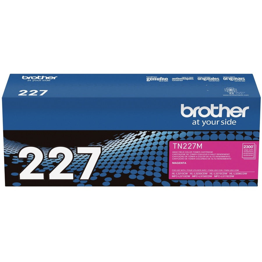 Brother TN-227M Original High Yield Laser Toner Cartridge - Magenta - 1 Each TN227M