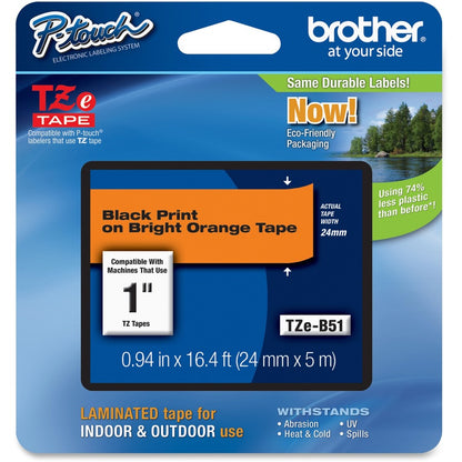 Brother P-touch TZe 1" Laminated Lettering Tape TZE-B51