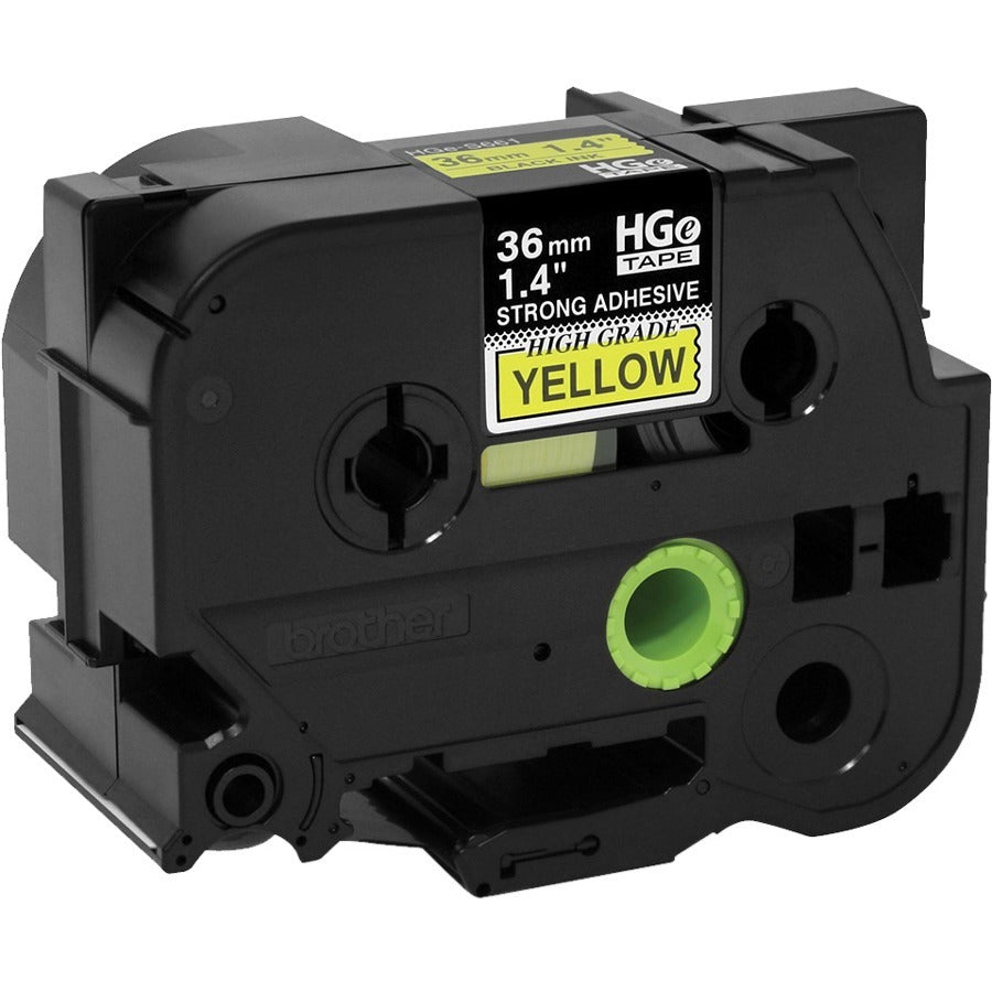 Brother HGES6615PK Black on Yellow Extra-Strength Adhesive Label Tape HGES6615PK