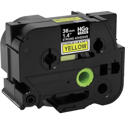 Brother HGES6615PK Black on Yellow Extra-Strength Adhesive Label Tape HGES6615PK