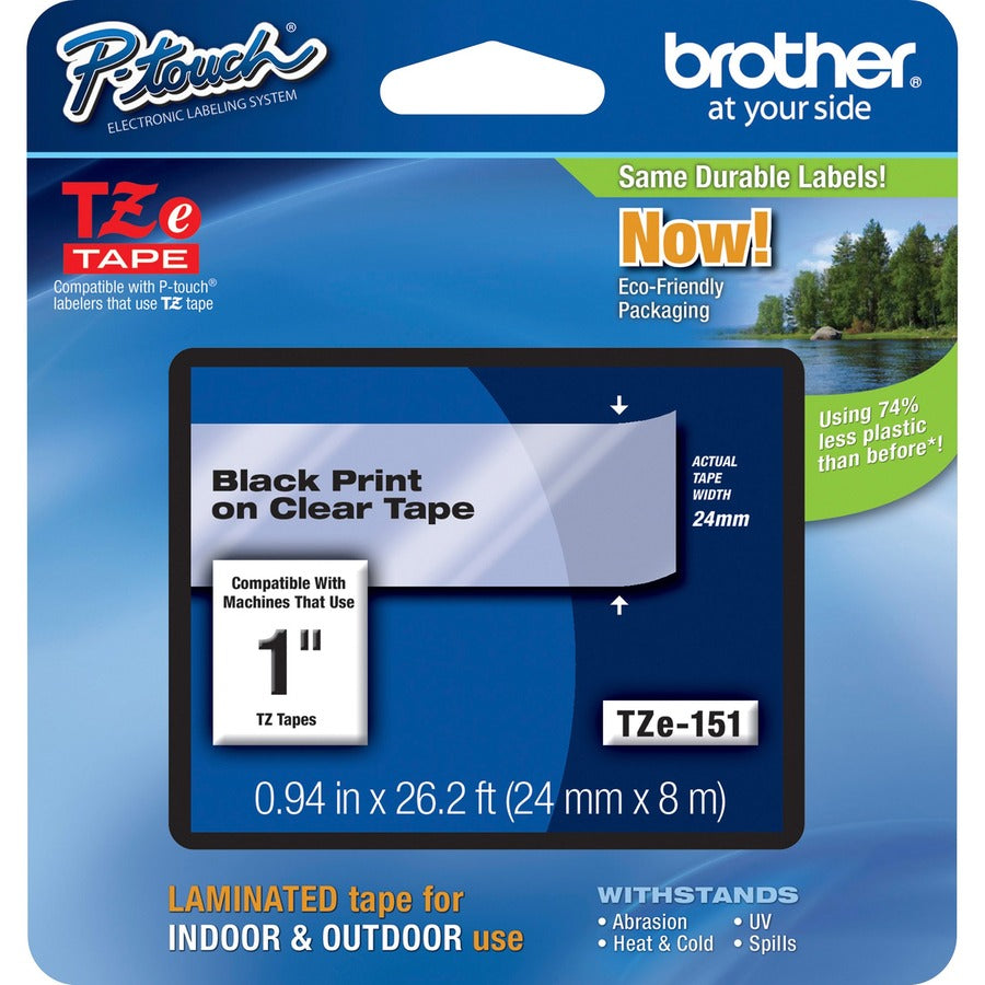 Cartouche de ruban laminé Brother P-touch TZe 1" TZE151