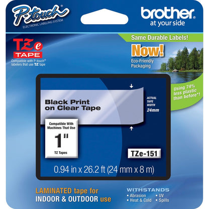 Cartouche de ruban laminé Brother P-touch TZe 1" TZE151