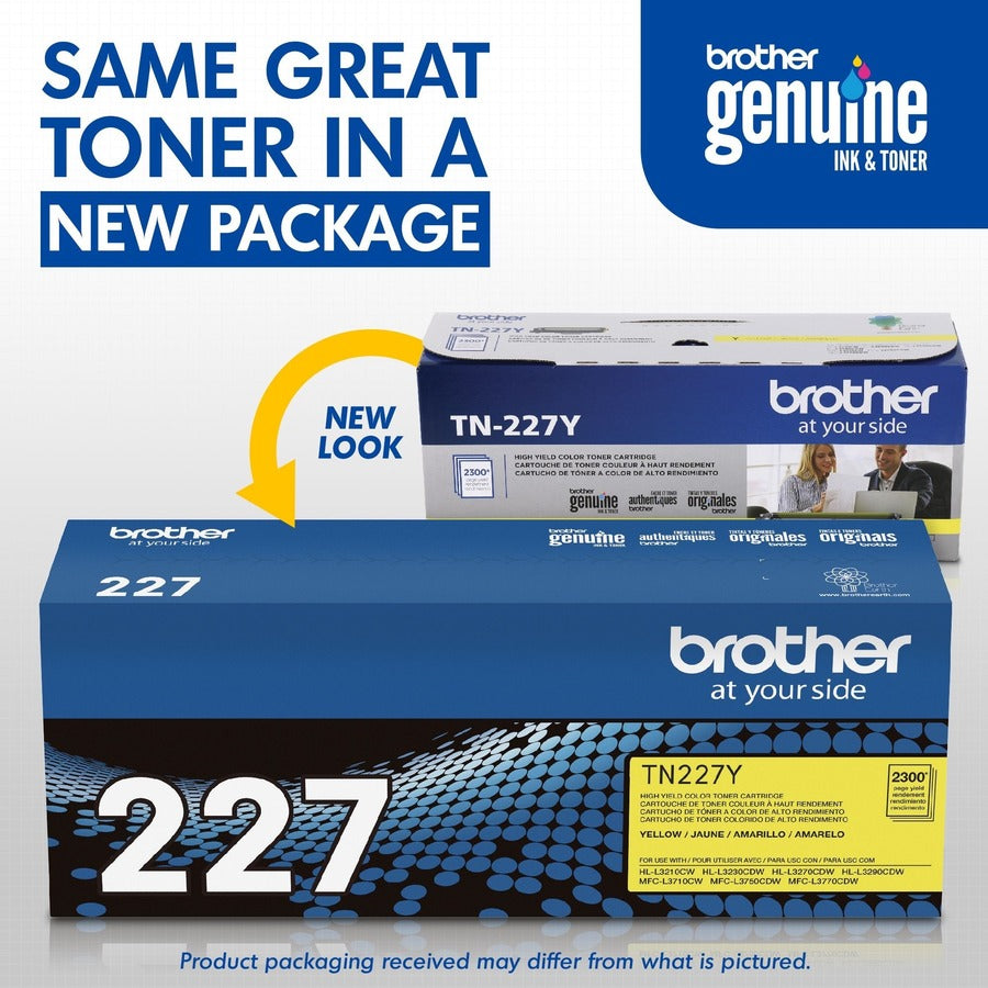 Brother TN-227Y Original High Yield Laser Toner Cartridge - Yellow - 1 Each TN227Y
