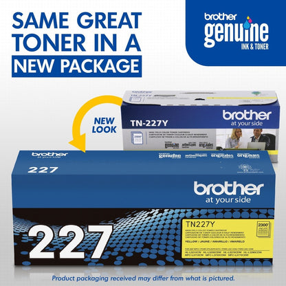 Brother TN-227Y Original High Yield Laser Toner Cartridge - Yellow - 1 Each TN227Y