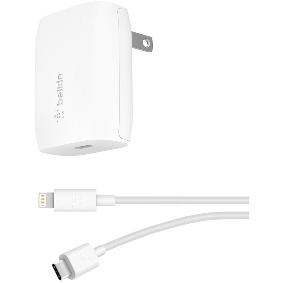 Chargeur mural Belkin BOOST↑CHARGE USB-C 18 W + câble USB-C vers Lightning F7U096DQ04-WHT
