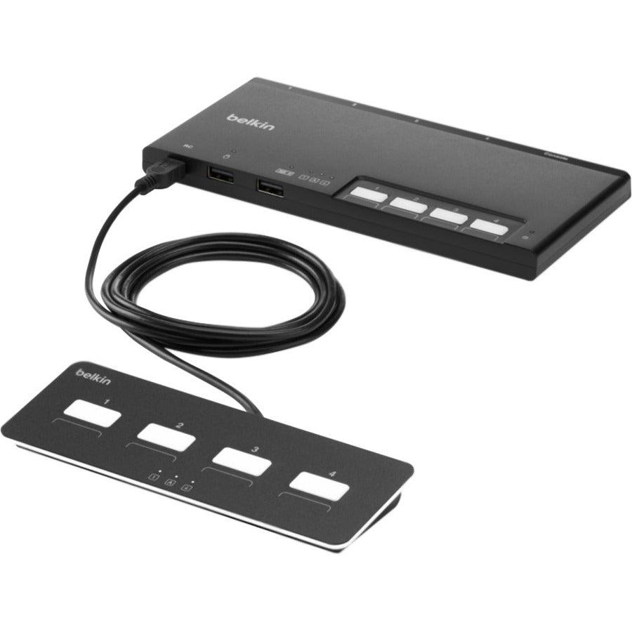 Belkin 4-Port Modular Secure KM Switch PP4.0 W/ Remote F1DN004MOD-KM-4