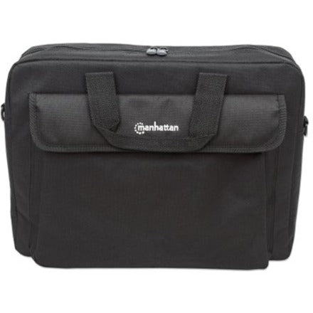 Manhattan London Laptop Bag 15.6" , Top Loader, Black, LOW COST, Accessories Pocket, Shoulder Strap (removable), Cheaper alternative to Targus TAR300, Notebook Case, Three Year Warranty 438889
