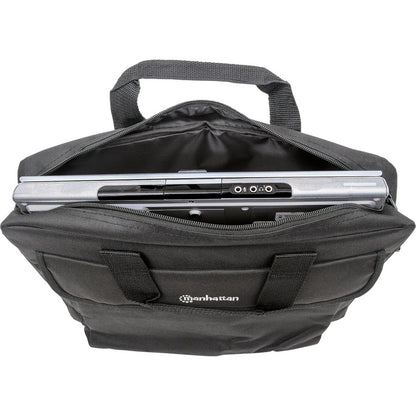 Manhattan London Laptop Bag 15.6" , Top Loader, Black, LOW COST, Accessories Pocket, Shoulder Strap (removable), Cheaper alternative to Targus TAR300, Notebook Case, Three Year Warranty 438889
