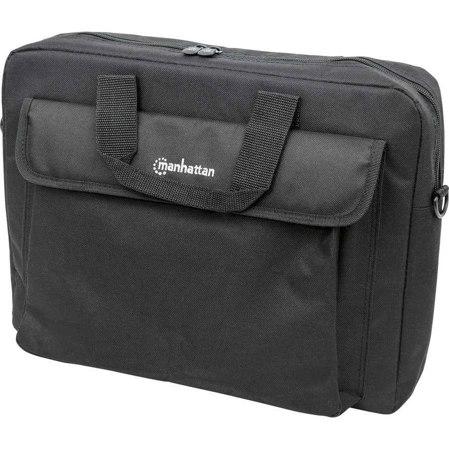 Manhattan London Laptop Bag 15.6" , Top Loader, Black, LOW COST, Accessories Pocket, Shoulder Strap (removable), Cheaper alternative to Targus TAR300, Notebook Case, Three Year Warranty 438889