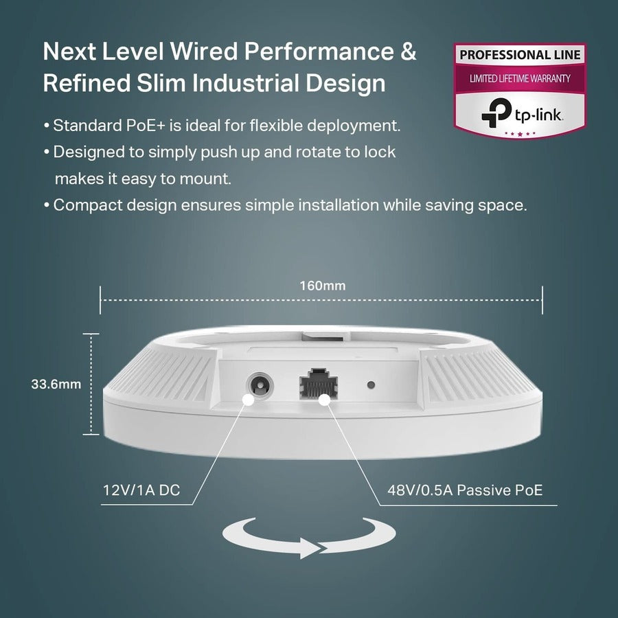 TP-Link EAP610 Dual Band IEEE 802.11ax 1.73 Gbit/s Wireless Access Point EAP620 HD_V3