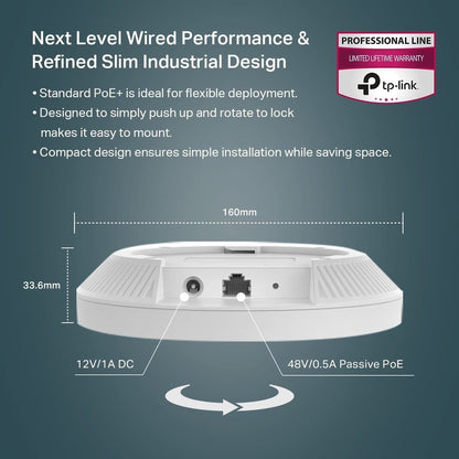 TP-Link EAP610 Dual Band IEEE 802.11ax 1.73 Gbit/s Wireless Access Point EAP620 HD_V3