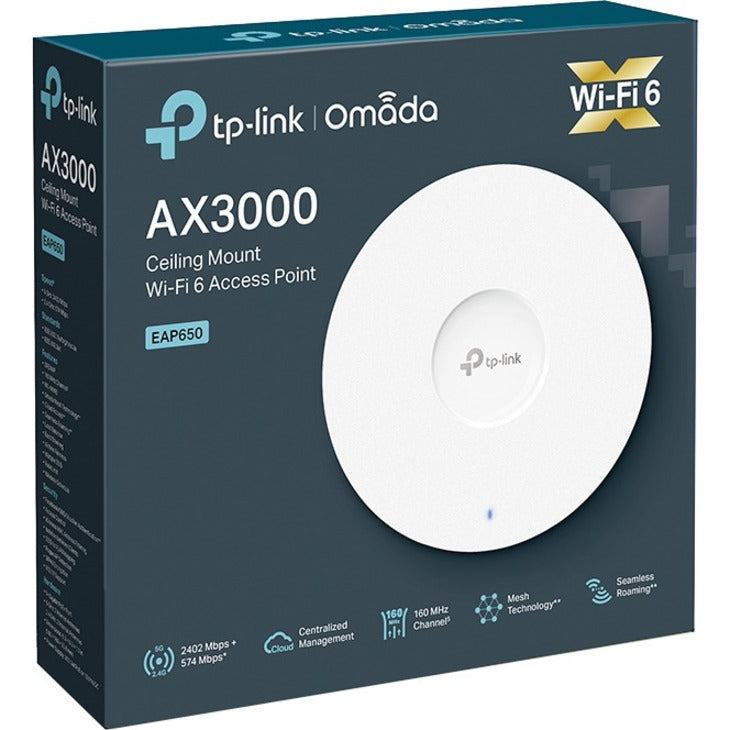 Point d'accès sans fil double bande IEEE 802.11 a/b/g/n/ac/ax 2,93 Gbit/s TP-Link EAP650 EAP650