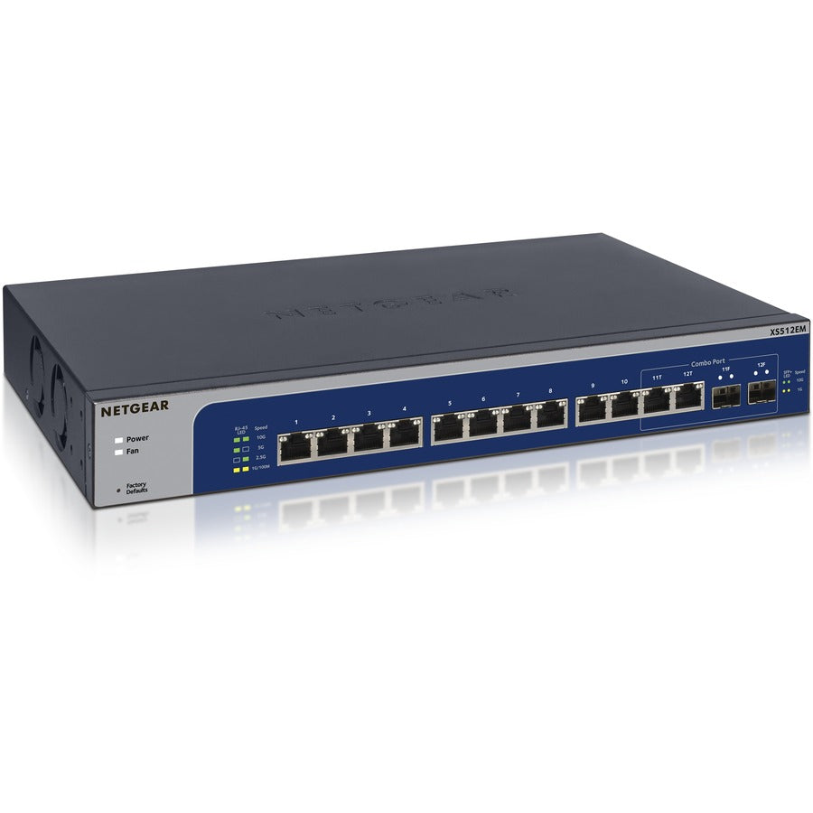 Commutateur Ethernet 10 Gigabit/Multi-Gigabit Smart Managed Plus de Netgear à 12 ports (XS512EM) XS512EM-100NAS