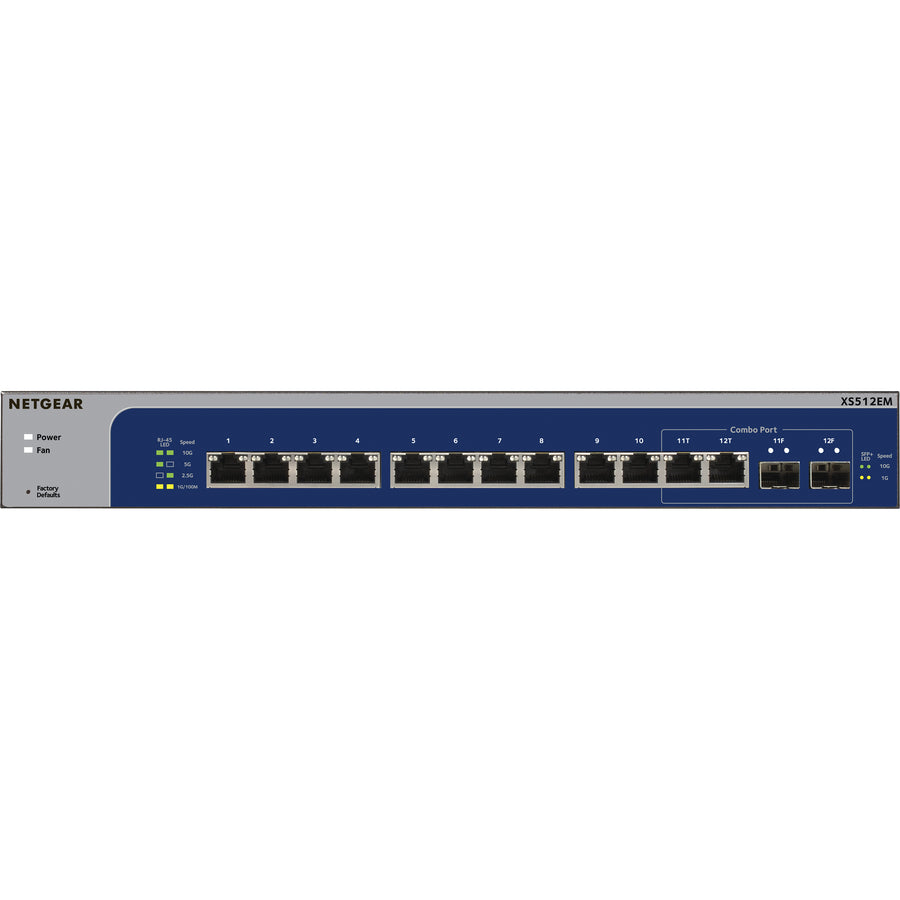 Commutateur Ethernet 10 Gigabit/Multi-Gigabit Smart Managed Plus de Netgear à 12 ports (XS512EM) XS512EM-100NAS