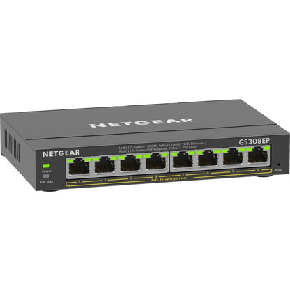 Commutateur Ethernet Gigabit PoE+ Smart Manageable Plus Netgear 8 ports GS308EP-100NAS