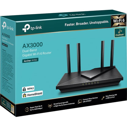 TP-Link Archer AX55 Wi-Fi 6 IEEE 802.11ax Ethernet Wireless Router ARCHER AX55