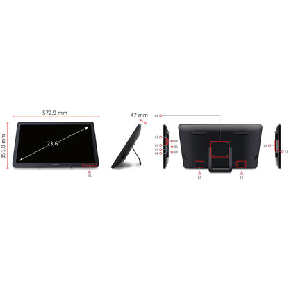 Ordinateur tout-en-un Viewsonic IFP2410 - Rockchip Cortex A17 RK3288W - 2 Go de RAM DDR3 SDRAM - Capacité de mémoire flash de 16 Go - Écran tactile 24" 1920 x 1080 - Ordinateur de bureau IFP2410