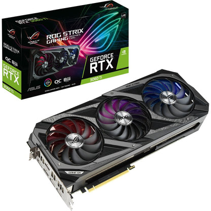 Carte graphique Asus ROG NVIDIA GeForce RTX 3060 Ti - 8 Mo GDDR6 ROG-STRIX-RTX3060TI-O8G-V