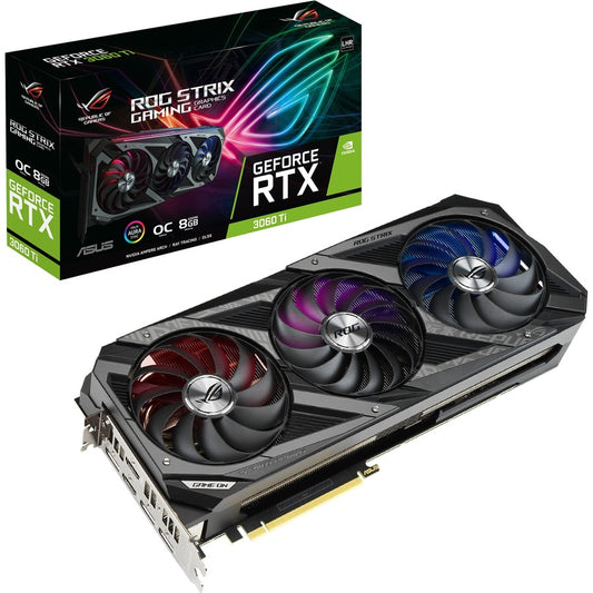 Carte graphique Asus ROG NVIDIA GeForce RTX 3060 Ti - 8 Mo GDDR6 ROG-STRIX-RTX3060TI-O8G-V