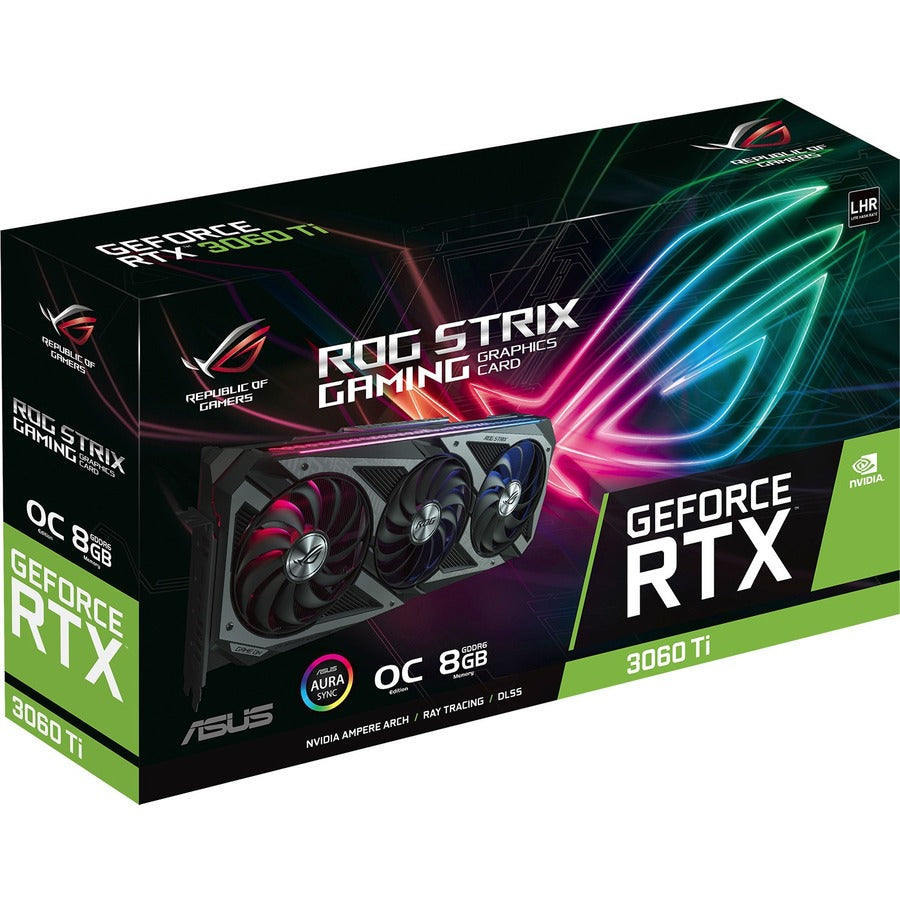 Carte graphique Asus ROG NVIDIA GeForce RTX 3060 Ti - 8 Mo GDDR6 ROG-STRIX-RTX3060TI-O8G-V