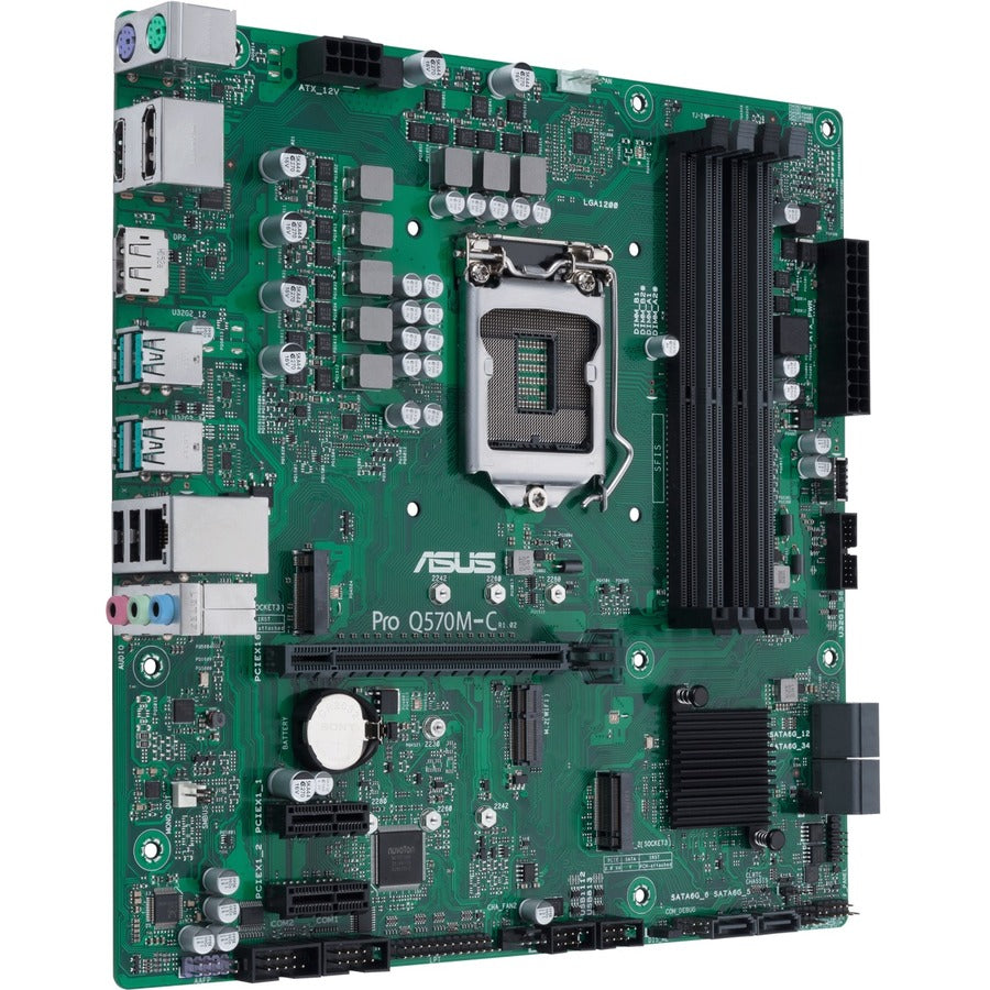 Carte mère de bureau Asus Q570M-C/CSM - Chipset Intel - Socket LGA-1200 - Mémoire Intel Optane compatible - Micro ATX PRO Q570M-C/CSM