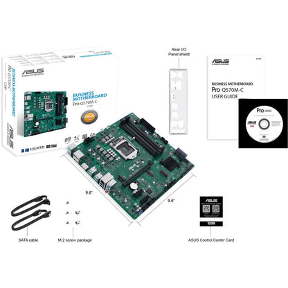 Carte mère de bureau Asus Q570M-C/CSM - Chipset Intel - Socket LGA-1200 - Mémoire Intel Optane compatible - Micro ATX PRO Q570M-C/CSM